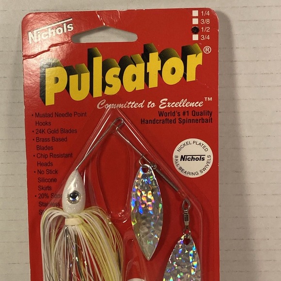 Nichols Lures Pulsator Spinnerbait 1/2oz 24K Gold Plated Shattered Glass NIP‎ - Picture 3 of 6